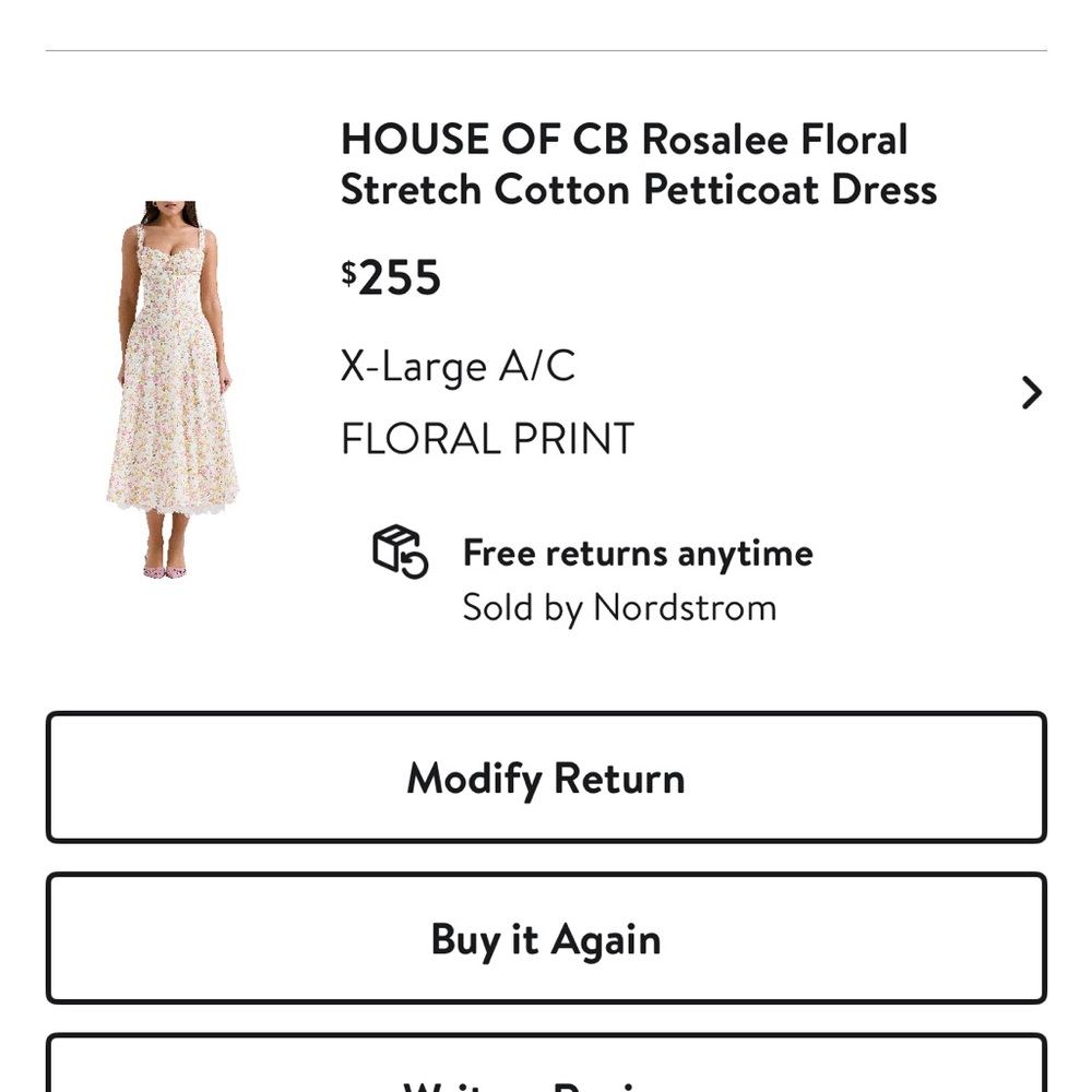 House of CB Floral Midi Dress in Pink and Cream